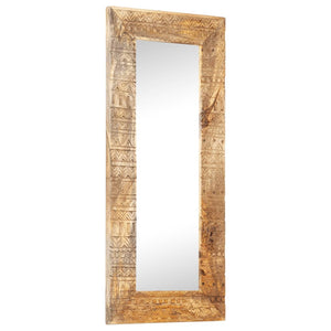 Handgeschnitzter Spiegel Mango Massivholz 110cm