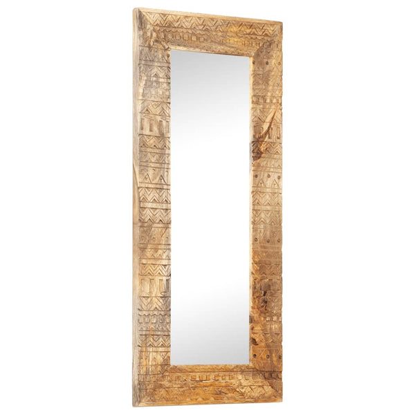 Handgeschnitzter Spiegel Mango Massivholz 110cm