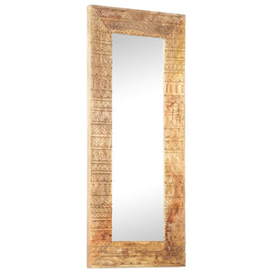 Handgeschnitzter Spiegel Mango Massivholz 110cm