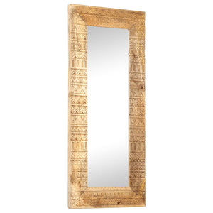 Handgeschnitzter Spiegel Mango Massivholz 110cm