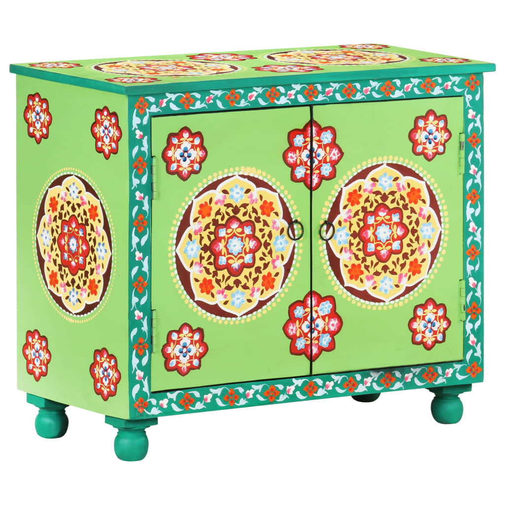Handbemaltes Sideboard Mehrfarbig Mango Massivholz 70cm