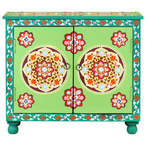 Handbemaltes Sideboard Mehrfarbig Mango Massivholz 70cm