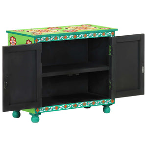 Handbemaltes Sideboard Mehrfarbig Mango Massivholz 70cm