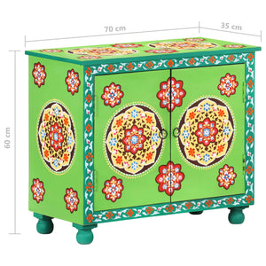 Handbemaltes Sideboard Mehrfarbig Mango Massivholz 70cm