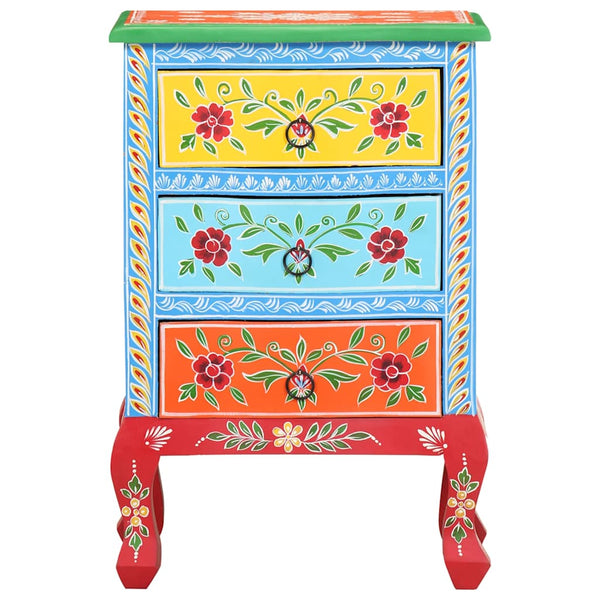 Handbemalter Nachttisch Mango Massivholz 40x30x60 cm