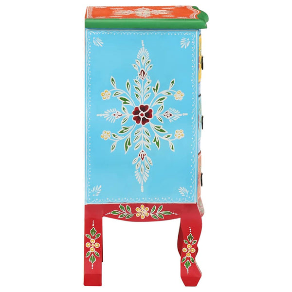 Handbemalter Nachttisch Mango Massivholz 40x30x60 cm