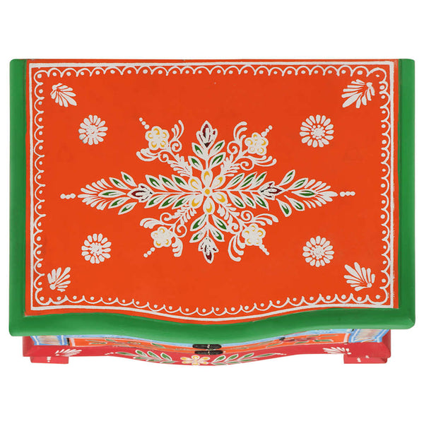 Handbemalter Nachttisch Mango Massivholz 40x30x60 cm
