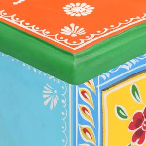 Handbemalter Nachttisch Mango Massivholz 40x30x60 cm