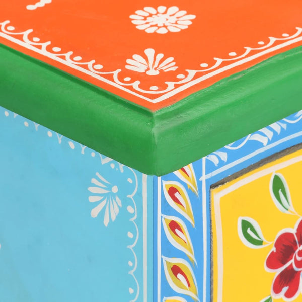 Handbemalter Nachttisch Mango Massivholz 40x30x60 cm