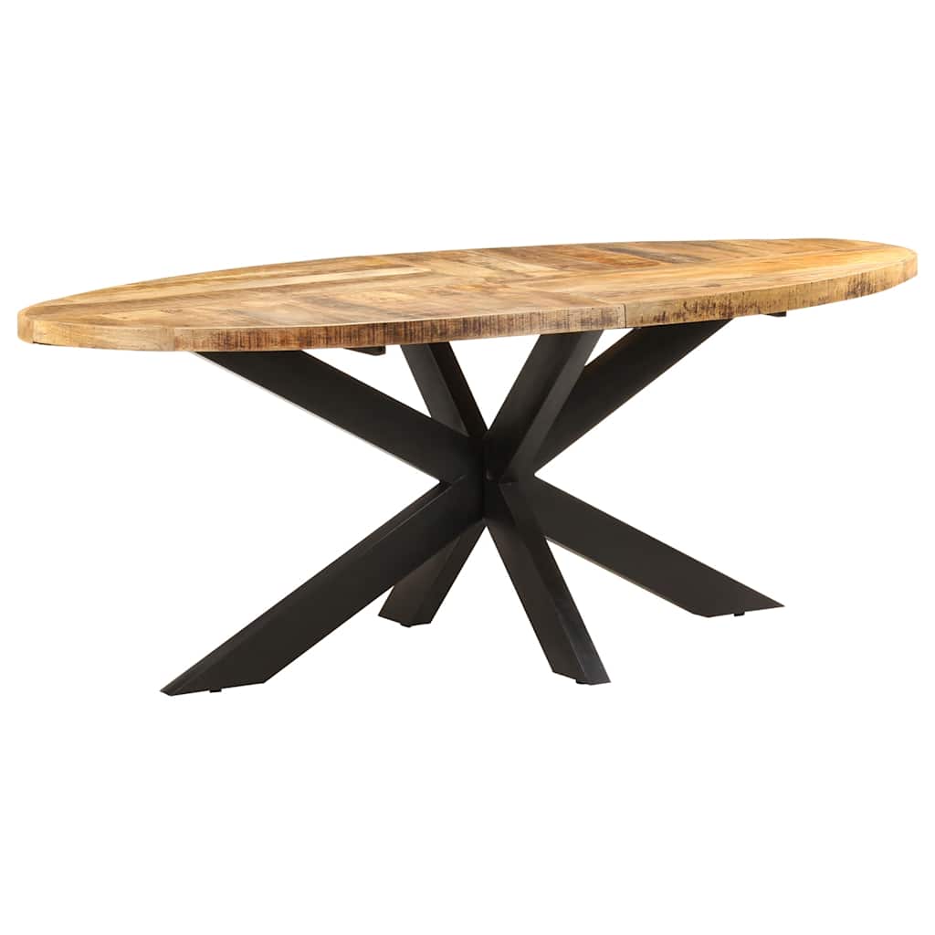 Esstisch Oval, Raues Mangoholz, 200 cm