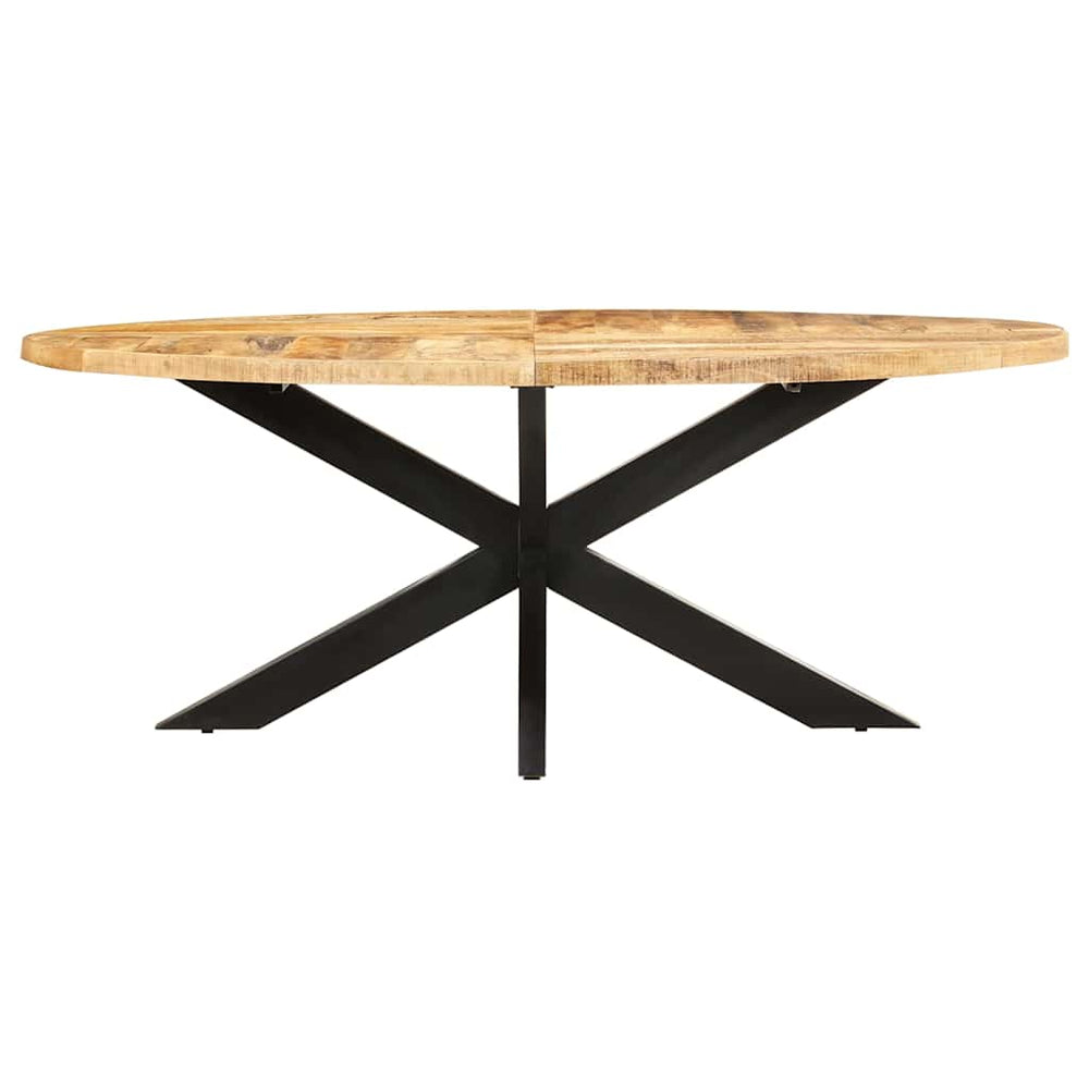 Esstisch Oval, Raues Mangoholz, 200 cm