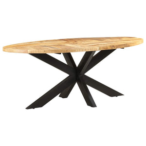 Esstisch Oval, Raues Mangoholz, 200 cm