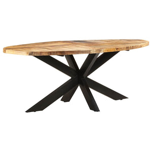 Esstisch Oval, Raues Mangoholz, 200 cm