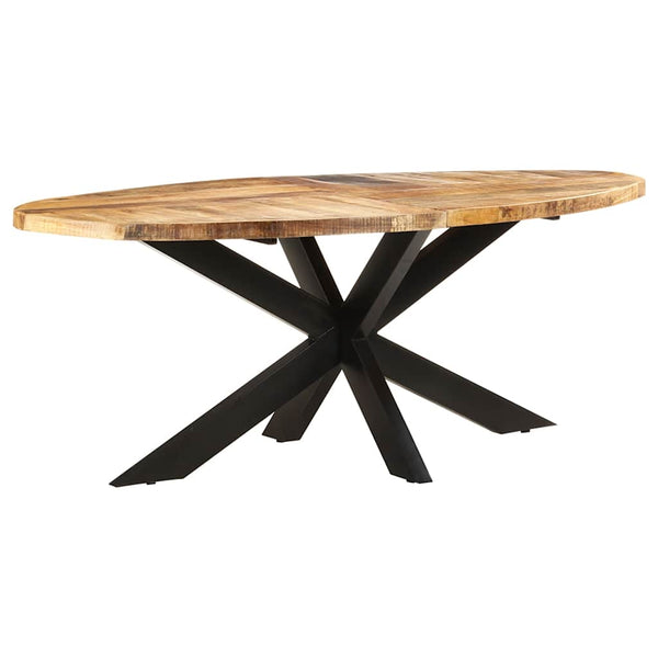 Esstisch Oval, Raues Mangoholz, 200 cm