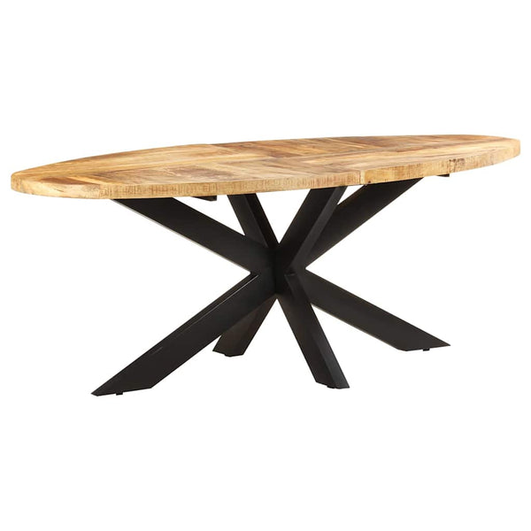 Esstisch Oval, Raues Mangoholz, 200 cm