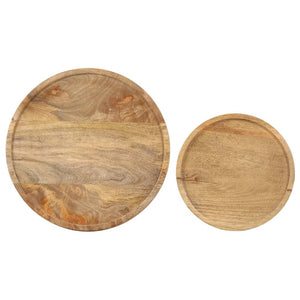 2er Couchtisch Set Mango Massivholz Stahl