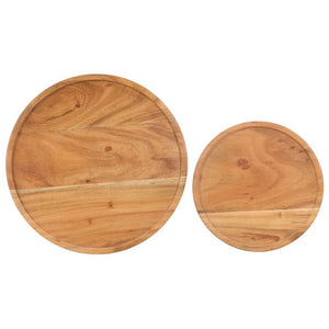 vidaXL Lot de 2 tables basses Bois d'acacia massif et acier