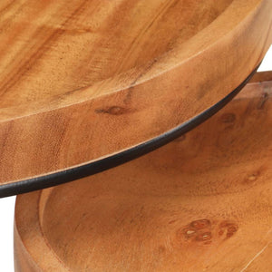 vidaXL Lot de 2 tables basses Bois d'acacia massif et acier