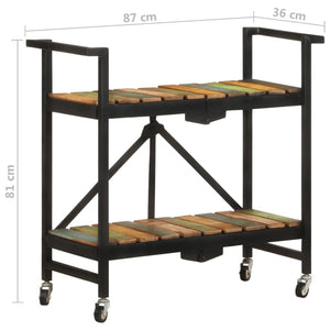 Küchenwagen Altholz Massiv 87x36x81 cm
