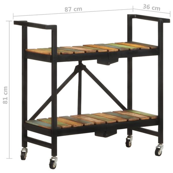 Küchenwagen Altholz Massiv 87x36x81 cm