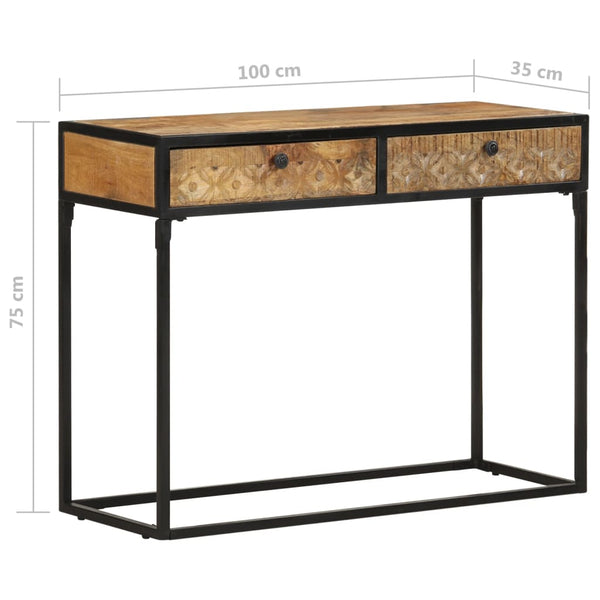 vidaXL Table console 100x35x75 cm en bois de manguier massif