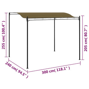 Pavillon 3x2,4 m Taupe 180 g/m²