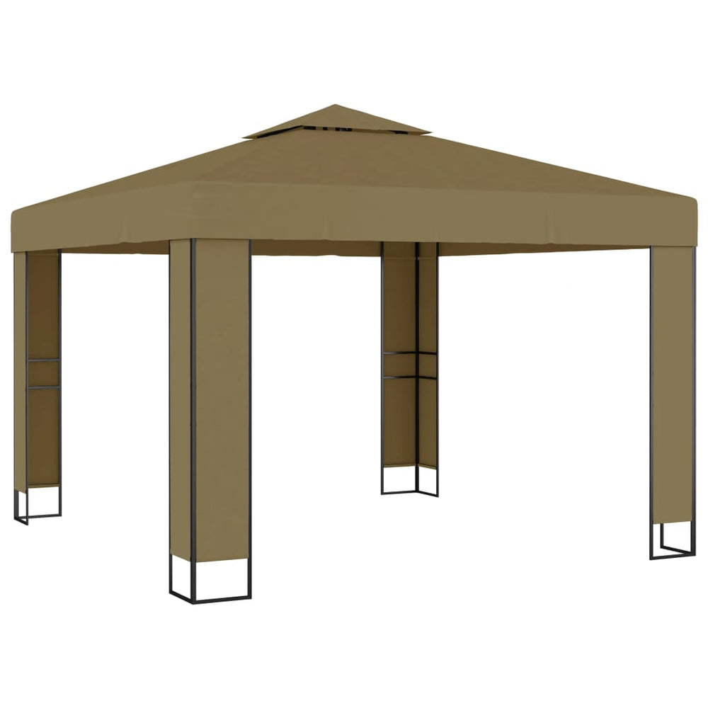 vidaXL Pavillon double toit 3x3x2,7 m taupe 180 g/m²