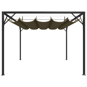 Gartenpavillon mit Ausziehbarem Dach 3x3 m Taupe 180 g/m²