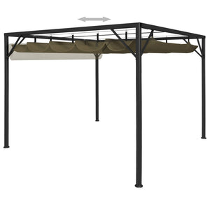 Gartenpavillon mit Ausziehbarem Dach 3x3 m Taupe 180 g/m²