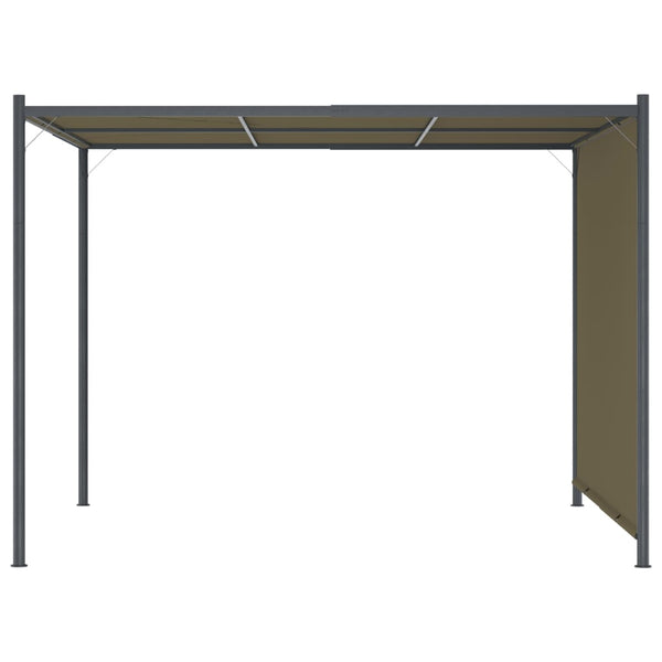 Gartenpergola mit Ausziehbarem Dach 3x3 m Taupe 180 g/m²