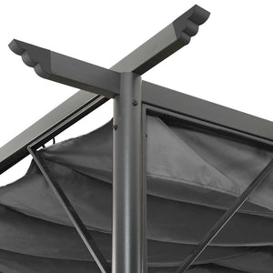 Pergola mit Ausziehbarem Dach Anthrazit 3x3 m Stahl 180 g/m²