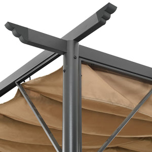 Pergola mit Ausziehbarem Dach Taupe 3x3 m Stahl 180 g/m²