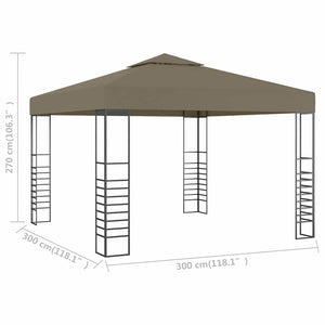 vidaXL Tonnelle de jardin 3x3 m Taupe 180 g/m²