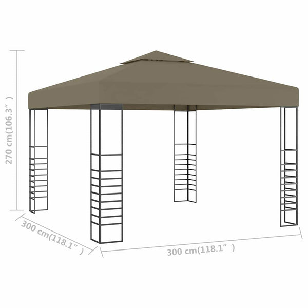 vidaXL Tonnelle de jardin 3x3 m Taupe 180 g/m²