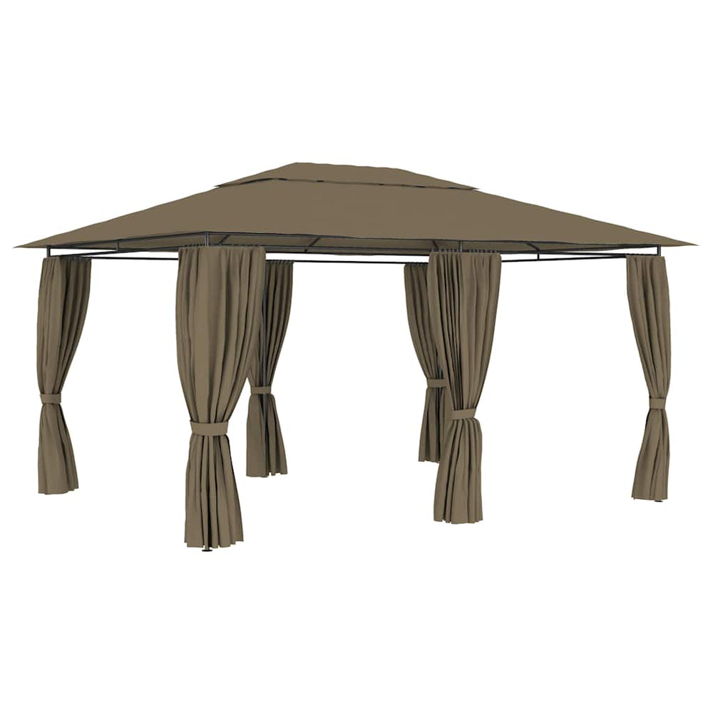 vidaXL Tente de jardin avec rideaux 4x3 m taupe 180 g/m²