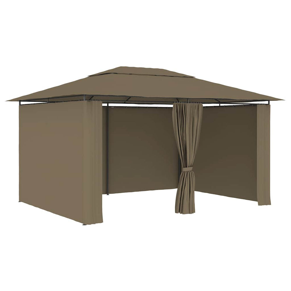 vidaXL Tente de jardin avec rideaux 4x3 m taupe 180 g/m²