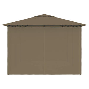 Gartenzelt mit Vorhängen 4x3 m Taupe 180 g/m²
