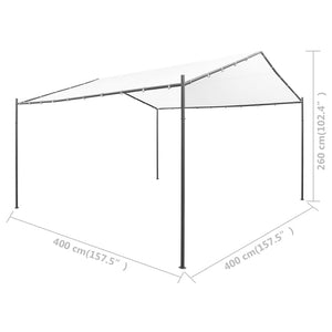 Gartenpavillon 400x400x260 cm Weiß 180 g/m²