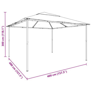 Pavillon 4x4x3 m Anthrazit 180 g/m²