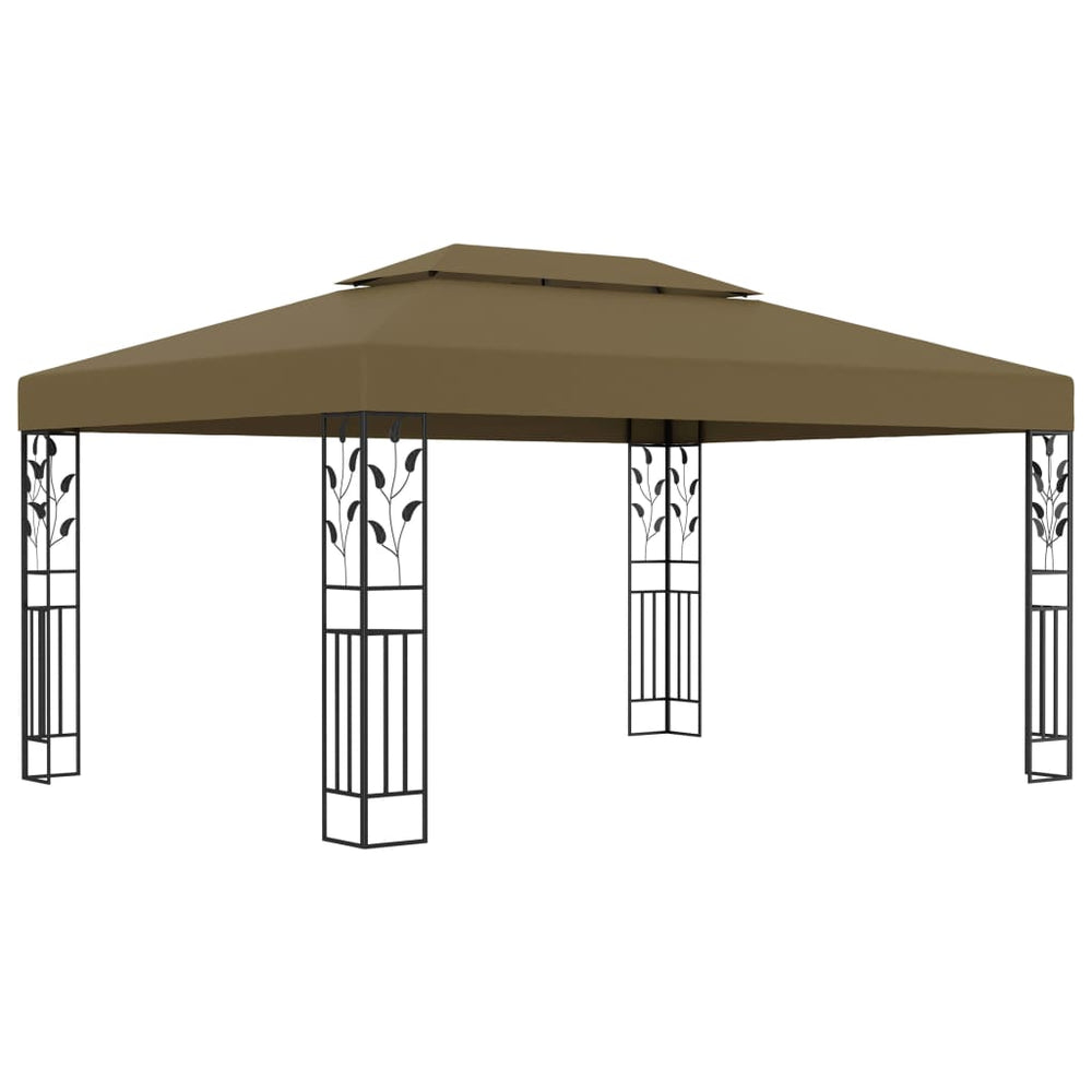 vidaXL Pavillon double toit 3x4 m Taupe 180 g/m²