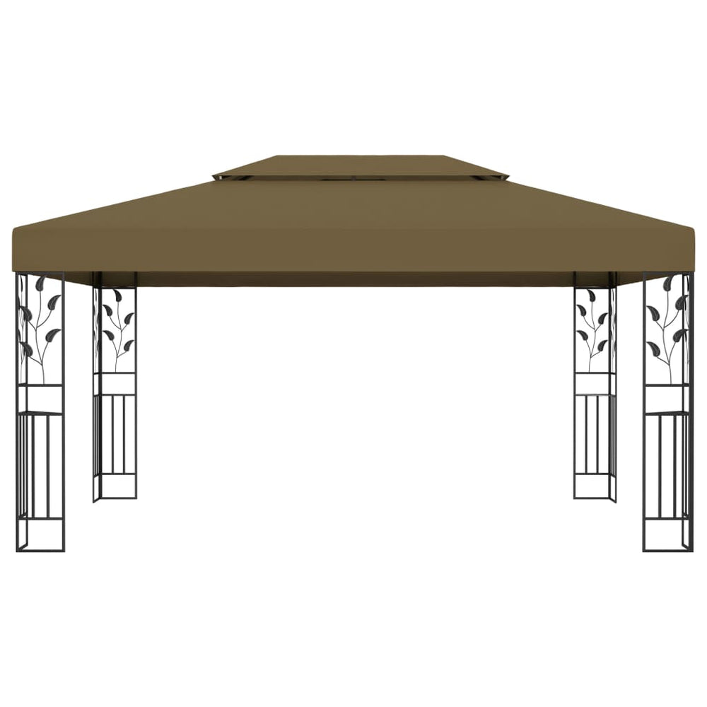 vidaXL Pavillon double toit 3x4 m Taupe 180 g/m²