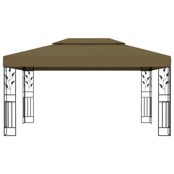 Pavillon mit Doppeldach 3x4 m Taupe 180 g/m²