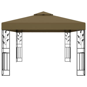 Pavillon mit Doppeldach 3x4 m Taupe 180 g/m²