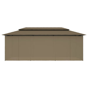 Pavillon mit Vorhängen 600x298x270 cm Taupe 180 g/m²