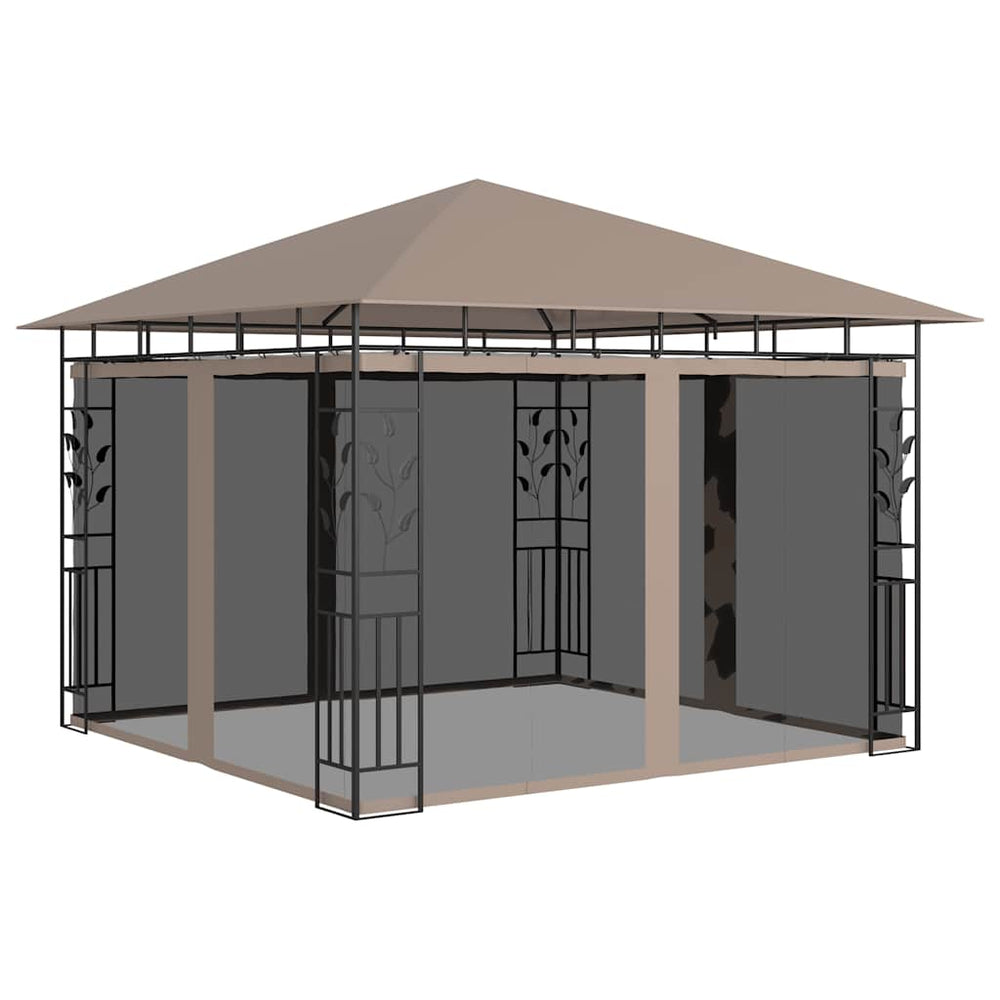 vidaXL Pavillon avec moustiquaire 3x3x2,73 m Taupe 180 g/m²