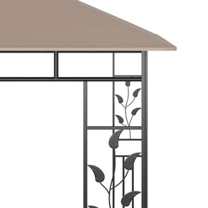 Pavillon mit Moskitonetz 3x3x2,73 m Taupe 180 g/m²