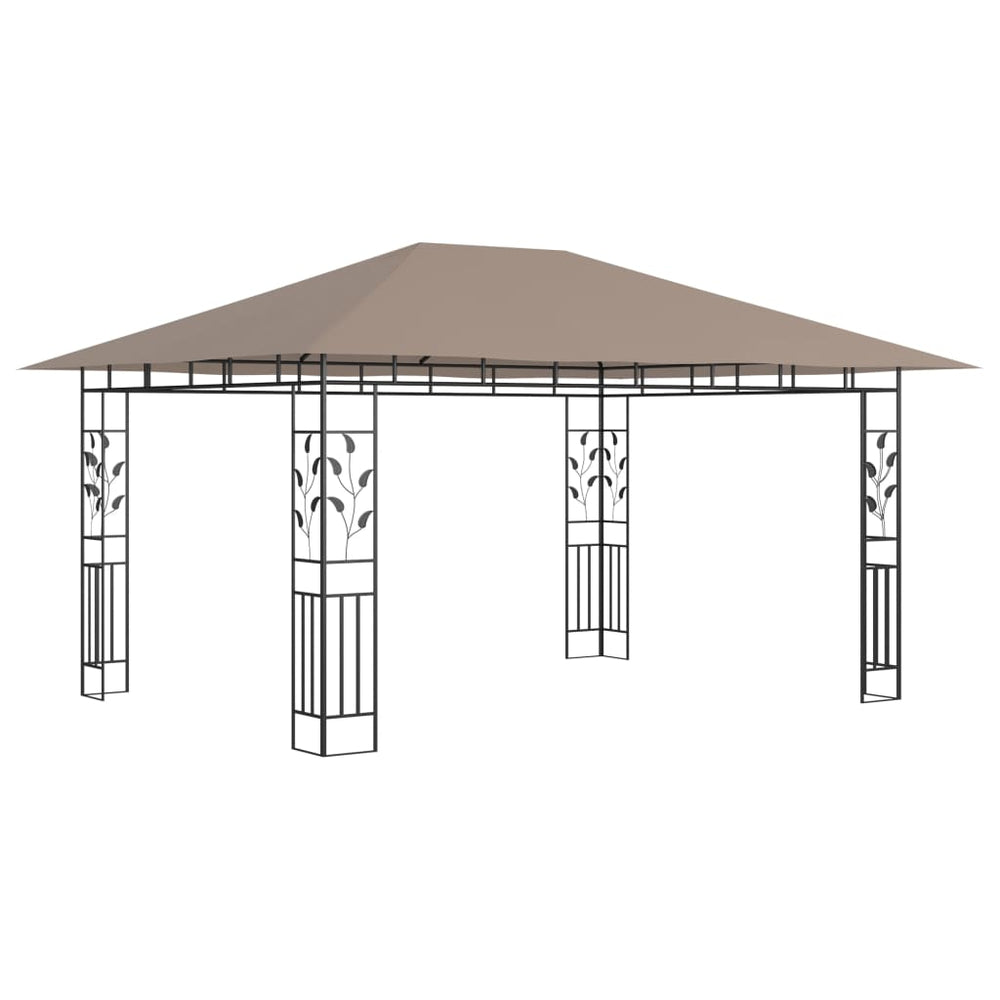 vidaXL Pavillon avec moustiquaire 4x3x2,73 m Taupe 180 g/m²