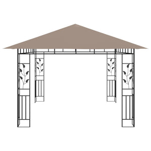 Pavillon mit Moskitonetz 4x3x2,73 m Taupe 180 g/m²