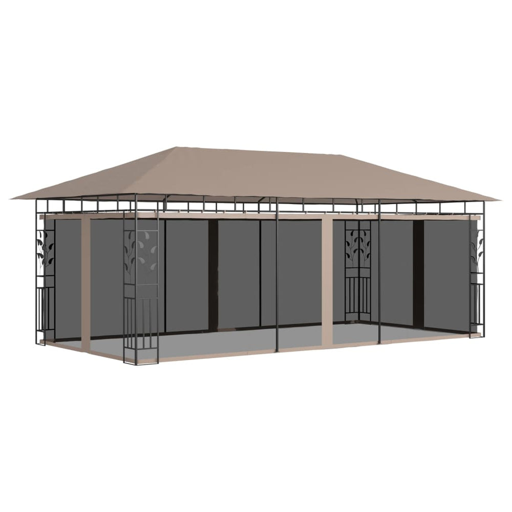 vidaXL Pavillon avec moustiquaire 6x3x2,73 m Taupe 180 g/m²