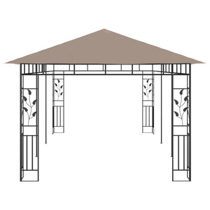Pavillon mit Moskitonetz 6x3x2,73 m Taupe 180 g/m²